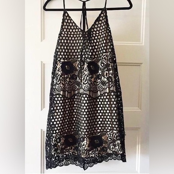 NWT stunning black (with cream lining) Lakefield and Co. strappy dress - Picture 1 of 4